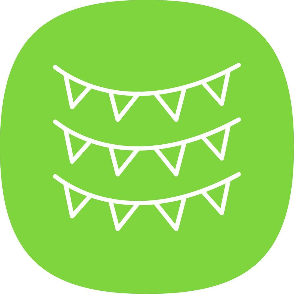 Bunting Line Curve Icon Design vector