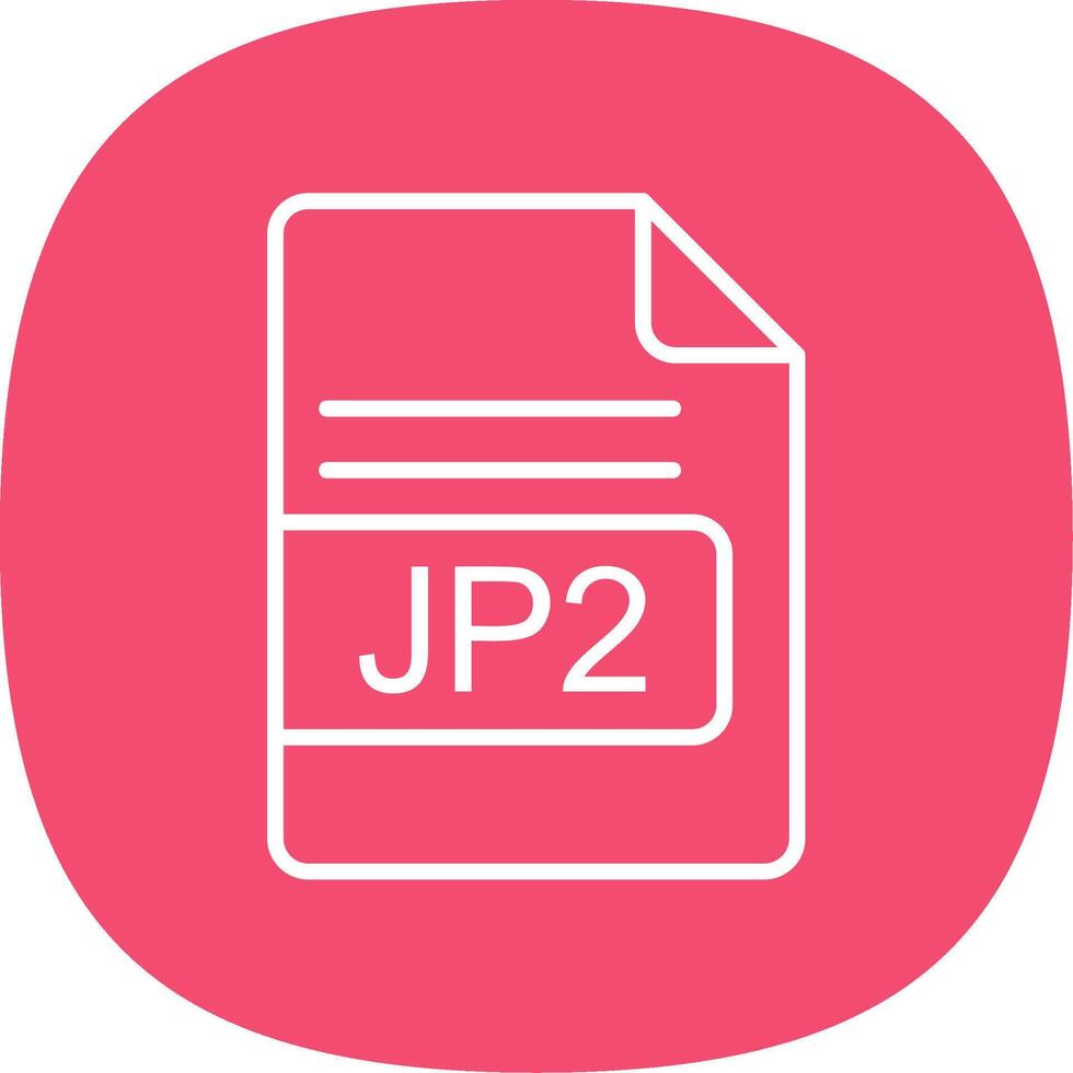 Jp2 File Format Line Curve Icon Design vector