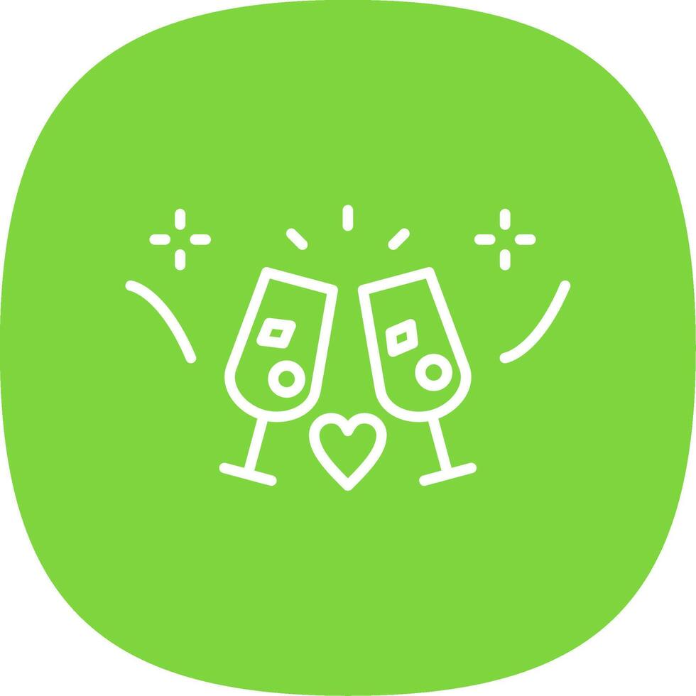 Brindis Line Curve Icon Design vector