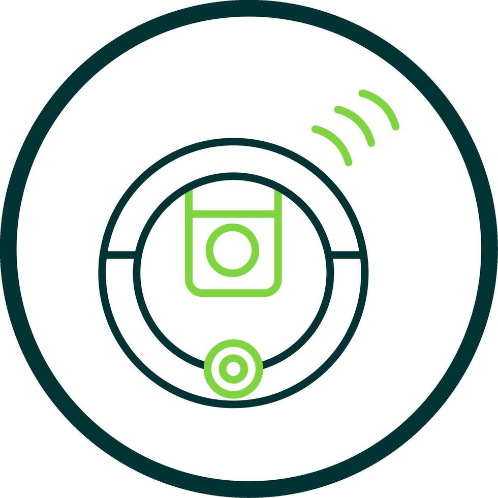 Robot Vacuum Cleaner Line Circle Icon Design vector