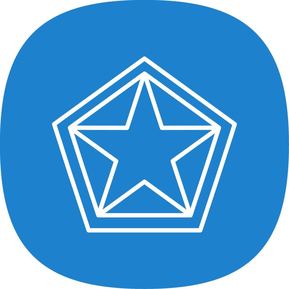 Star Pentagon Line Curve Icon Design vector