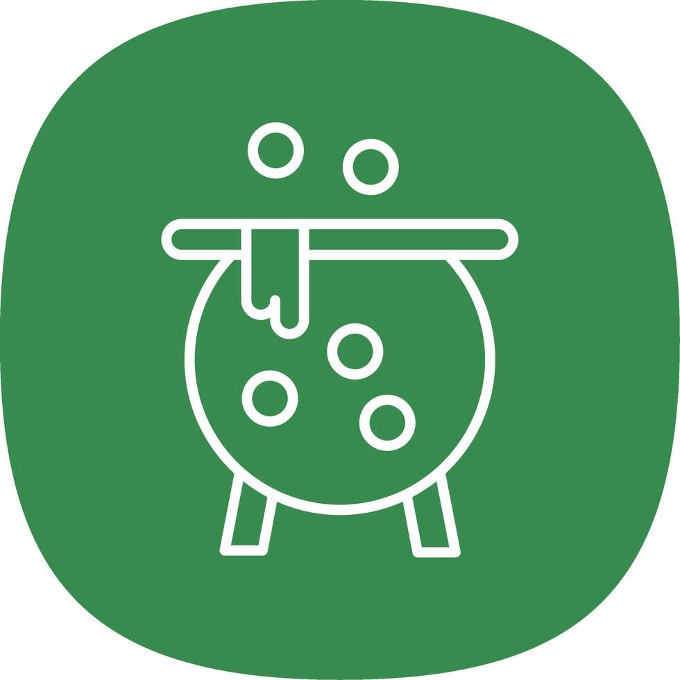 Cauldron Line Curve Icon Design vector