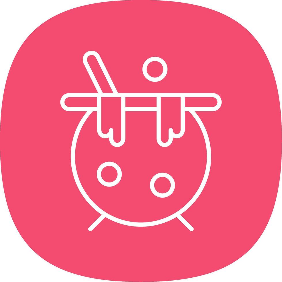 Cauldron Line Curve Icon Design vector