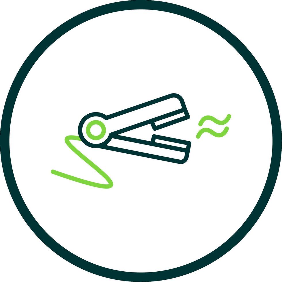 Hair Straightenr Line Circle Icon Design vector