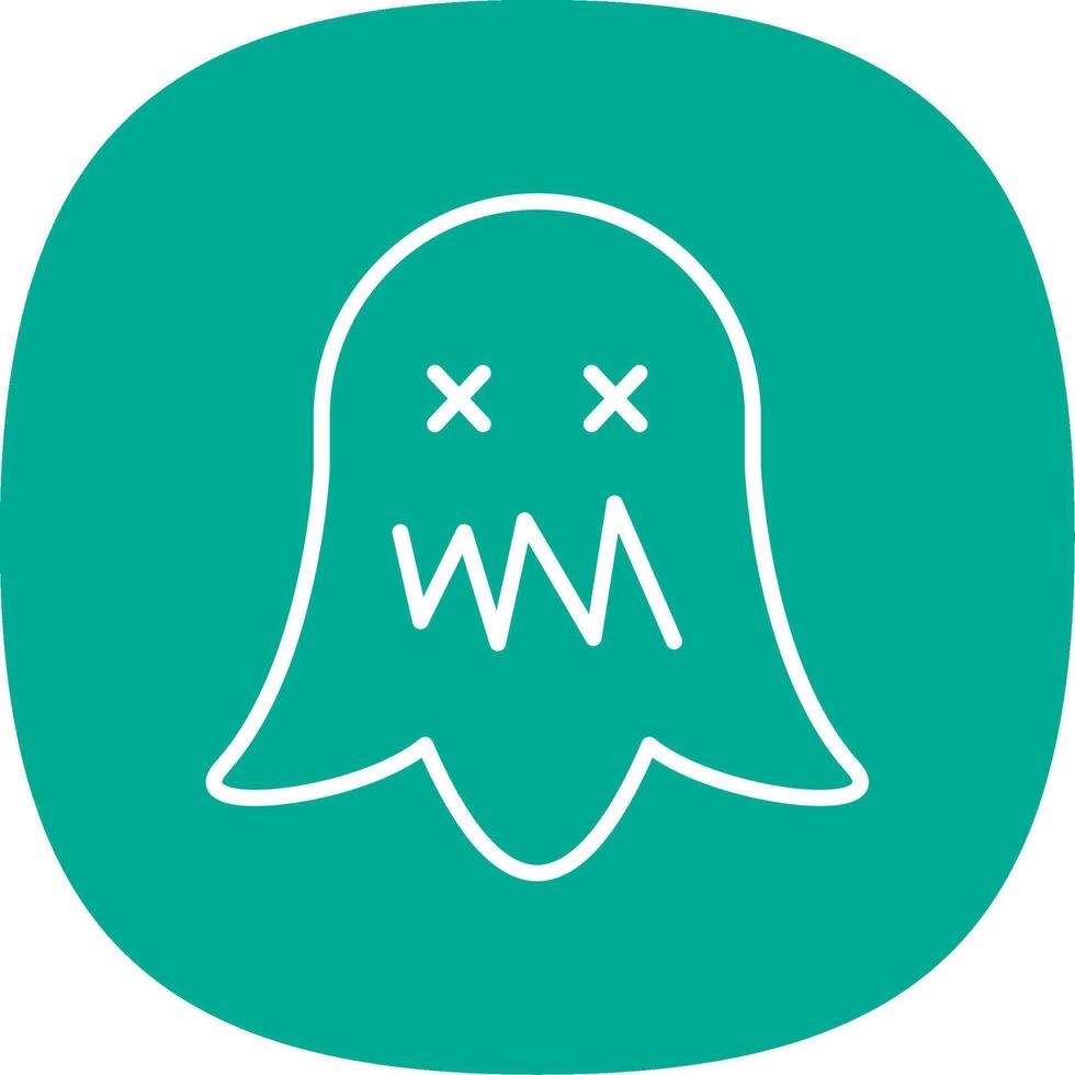 Ghost Line Curve Icon Design vector