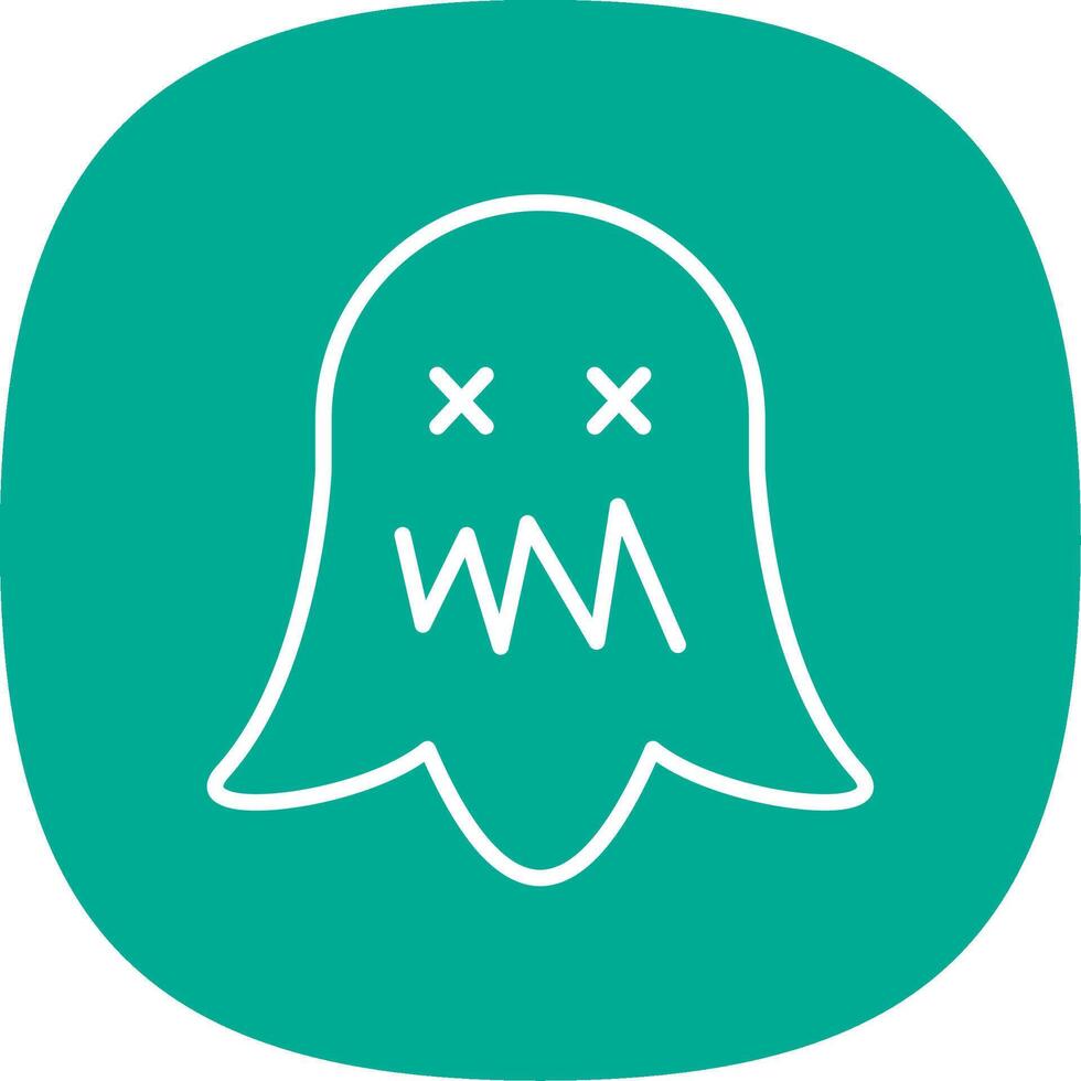 Ghost Line Curve Icon Design vector