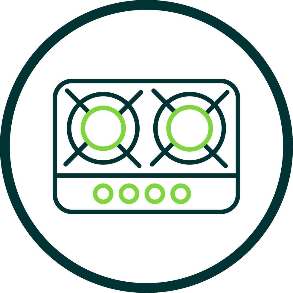 Hob Line Circle Icon Design vector
