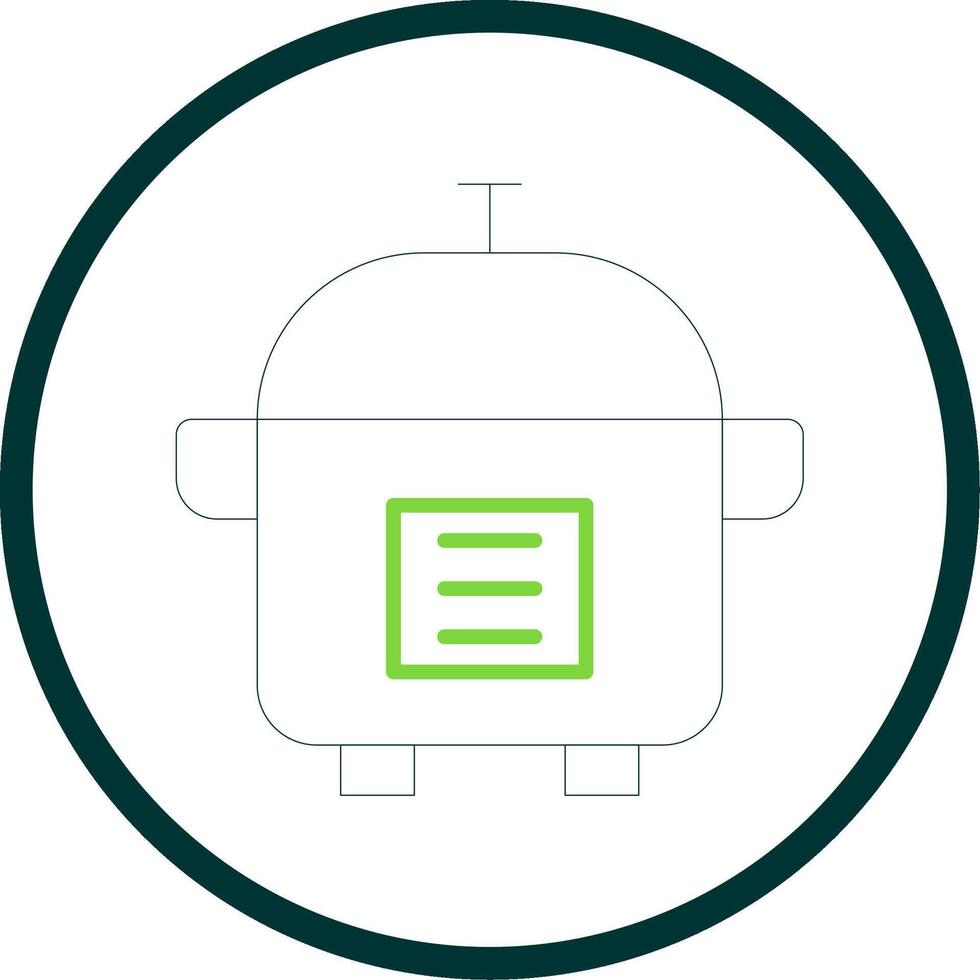 Rice Cooker Line Circle Icon Design vector