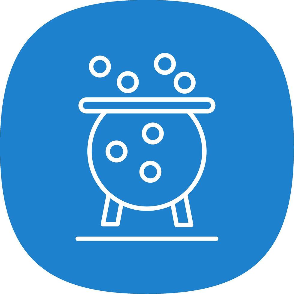 Cauldron Line Curve Icon Design vector
