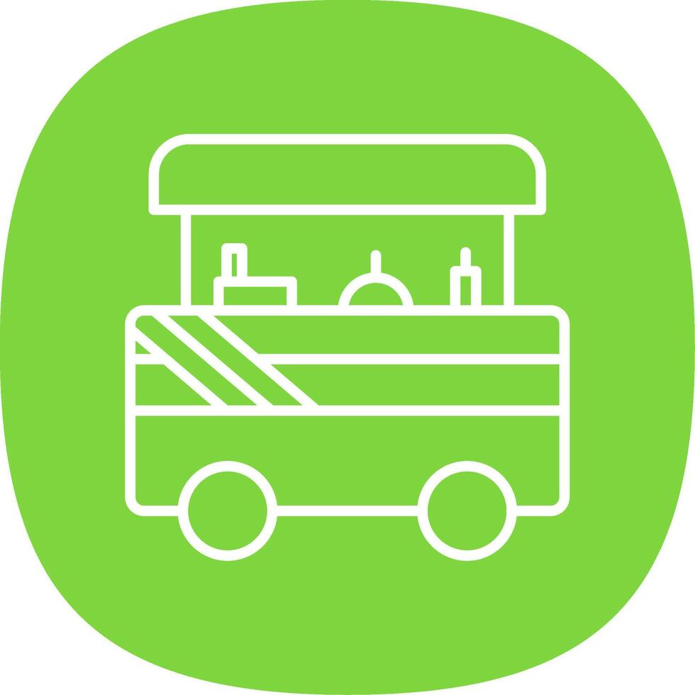 Food Cart Line Curve Icon Design vector