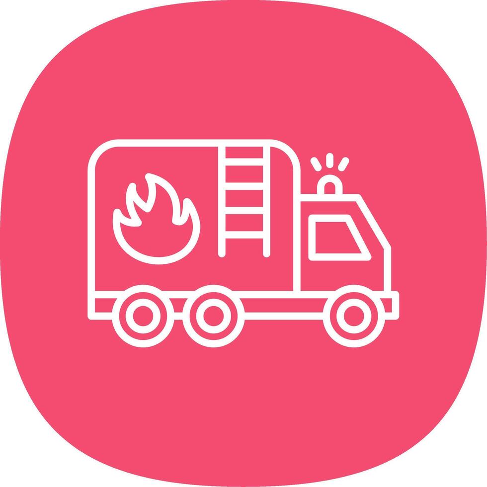 Fire Truck Line Curve Icon Design vector