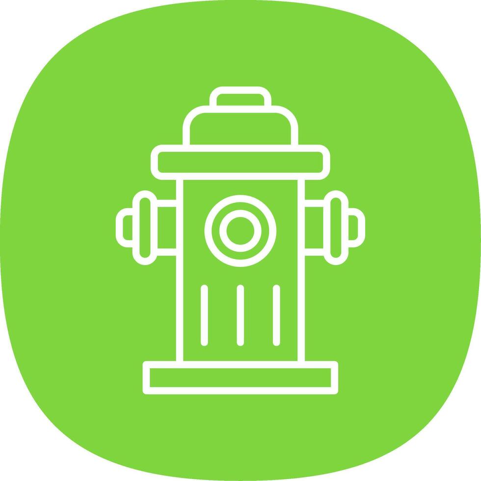 Fire Hydrant Line Curve Icon Design vector