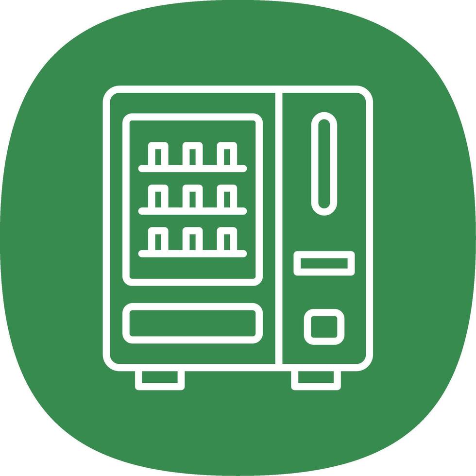 Vending Machine Line Curve Icon Design vector