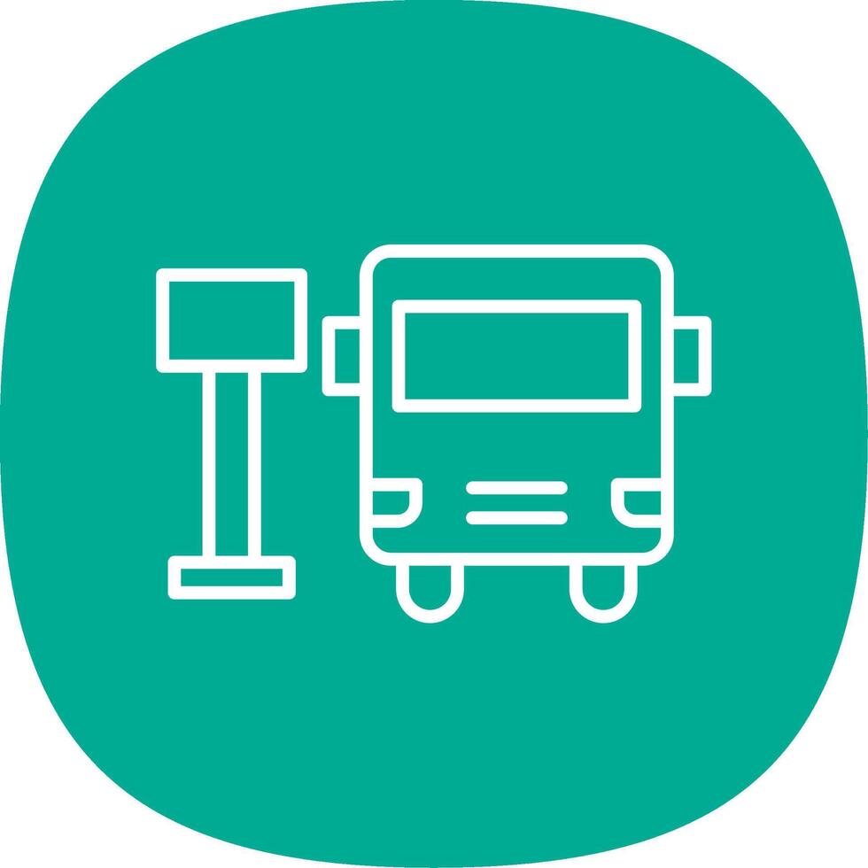 Bus Station Line Curve Icon Design vector