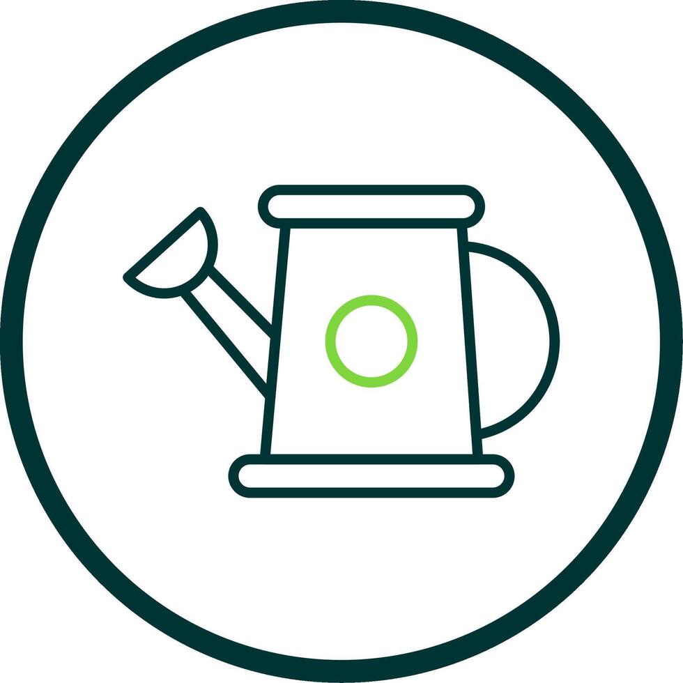 Watering Can Line Circle Icon Design vector