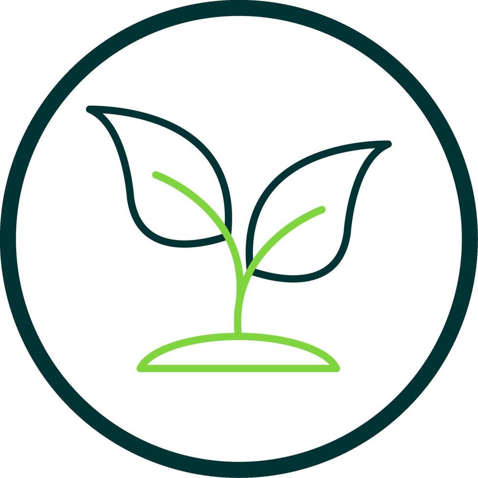 Basil Line Circle Icon Design vector