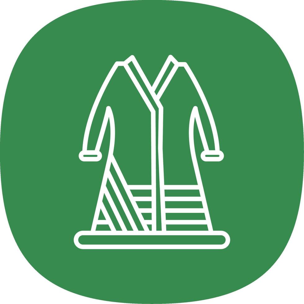 Bathrobe Line Curve Icon Design vector