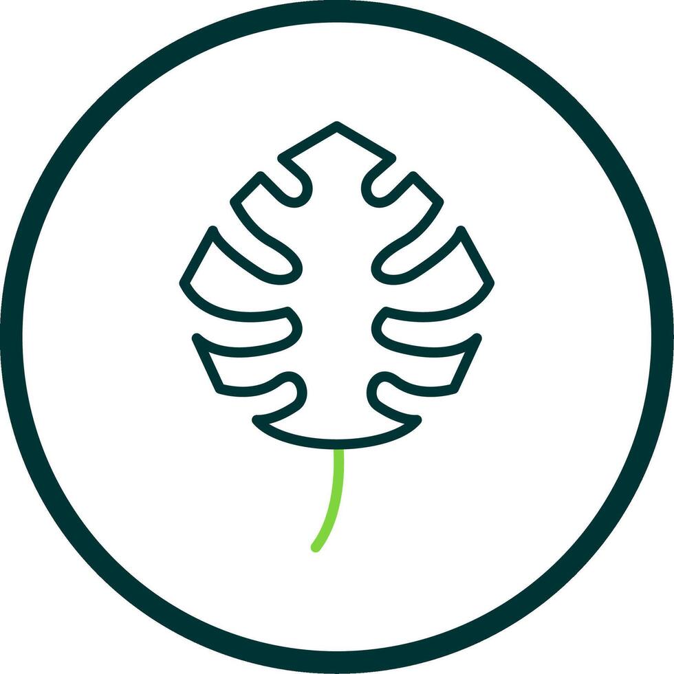 monstera línea circulo icono diseño vector