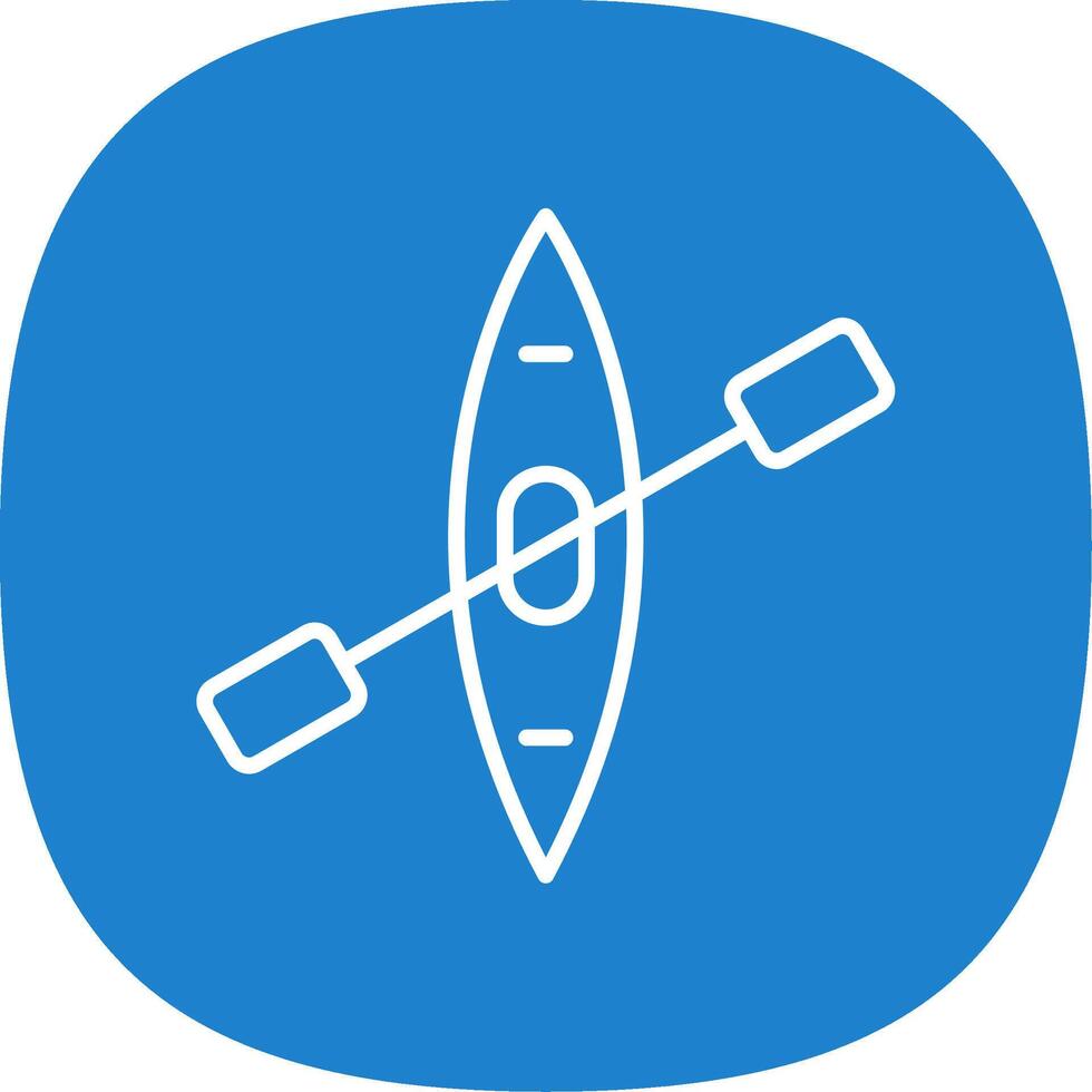 Canoe Line Curve Icon Design vector