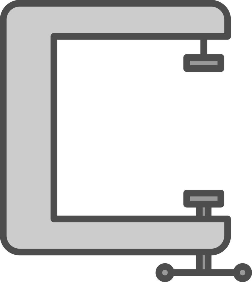 C Clamp Line Filled Greyscale Icon Design vector