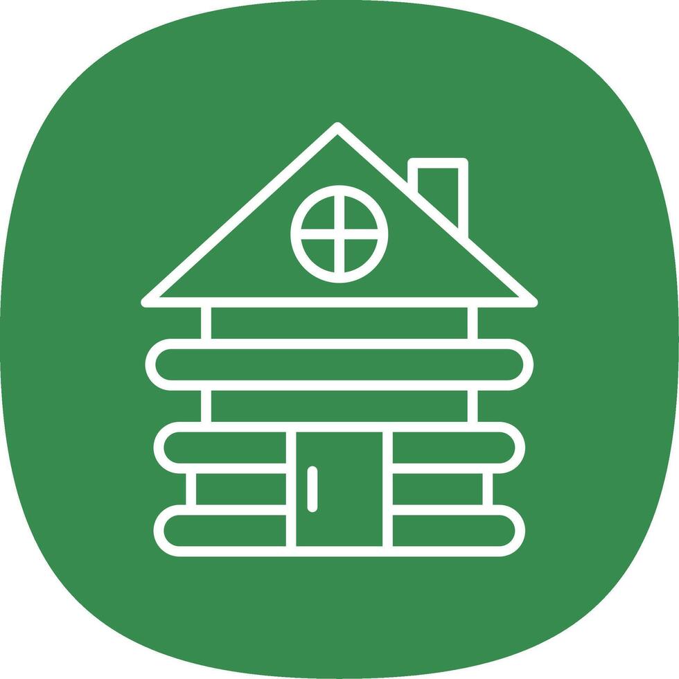 Cabin Line Curve Icon Design vector
