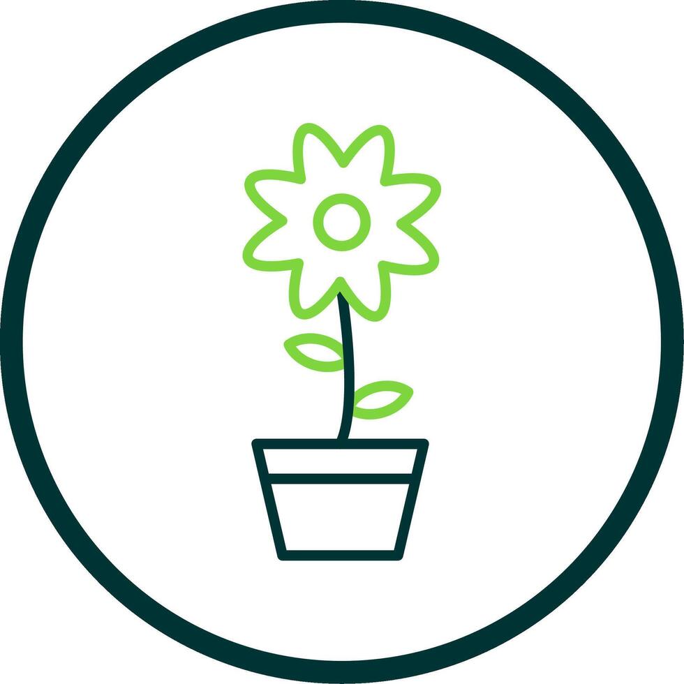 Flower Line Circle Icon Design vector