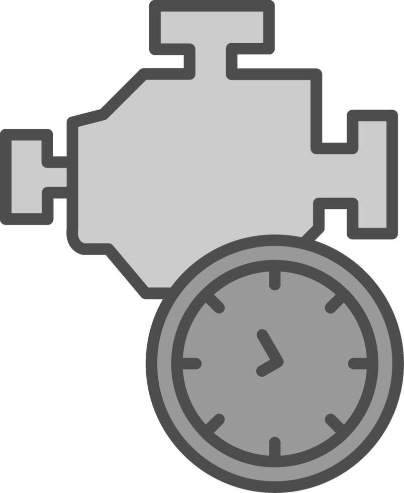 Time Engine Line Filled Greyscale Icon Design vector