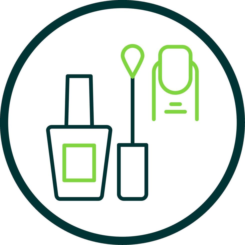 Nail Line Circle Icon Design vector