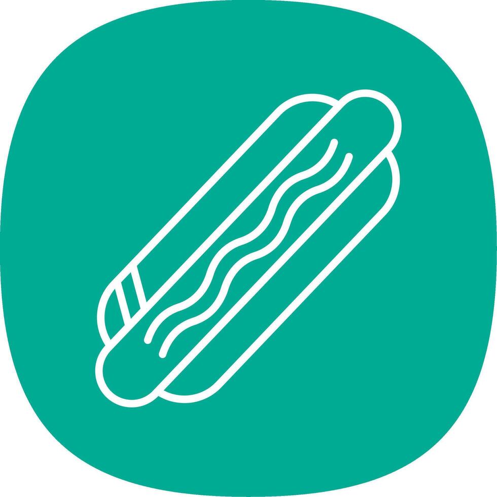 Hot Dog Line Curve Icon Design vector