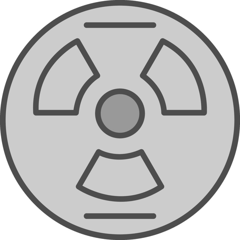 nuclear línea lleno escala de grises icono diseño vector