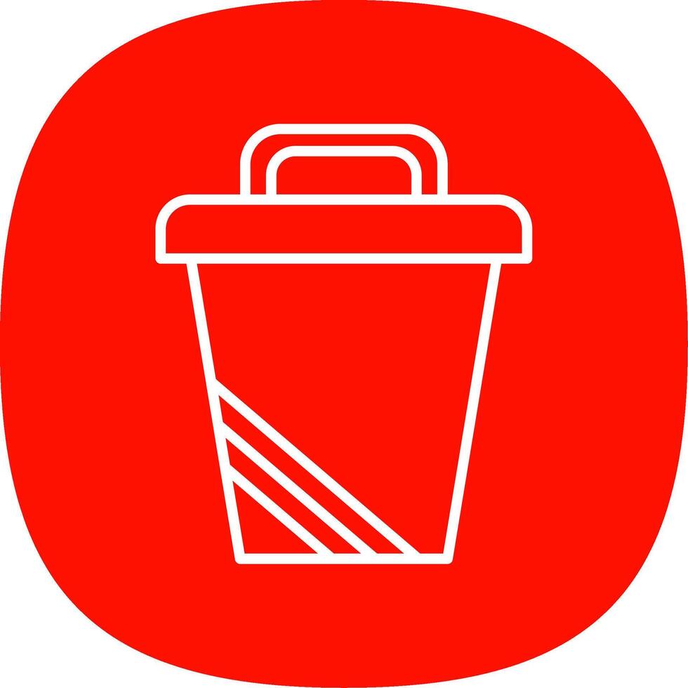 Trash Can Line Curve Icon Design vector