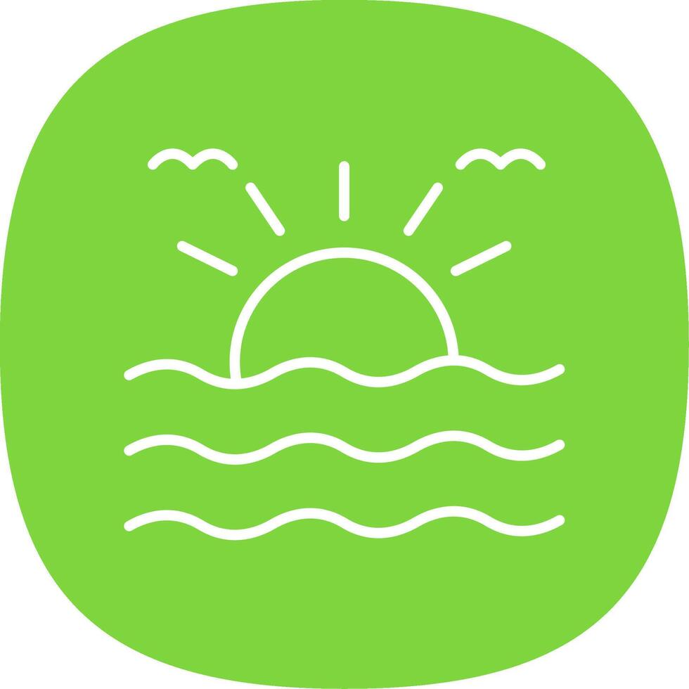 Sunrise Line Curve Icon Design vector