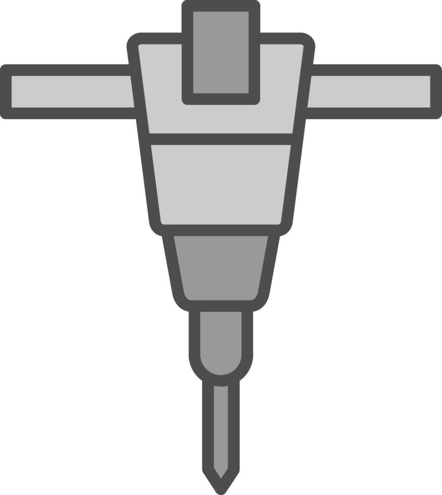 Jackhammer Line Filled Greyscale Icon Design vector