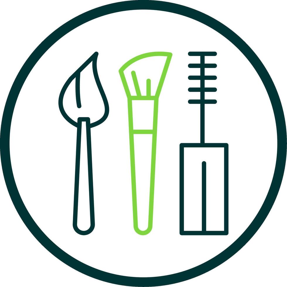 Makeup Brushes Line Circle Icon Design vector