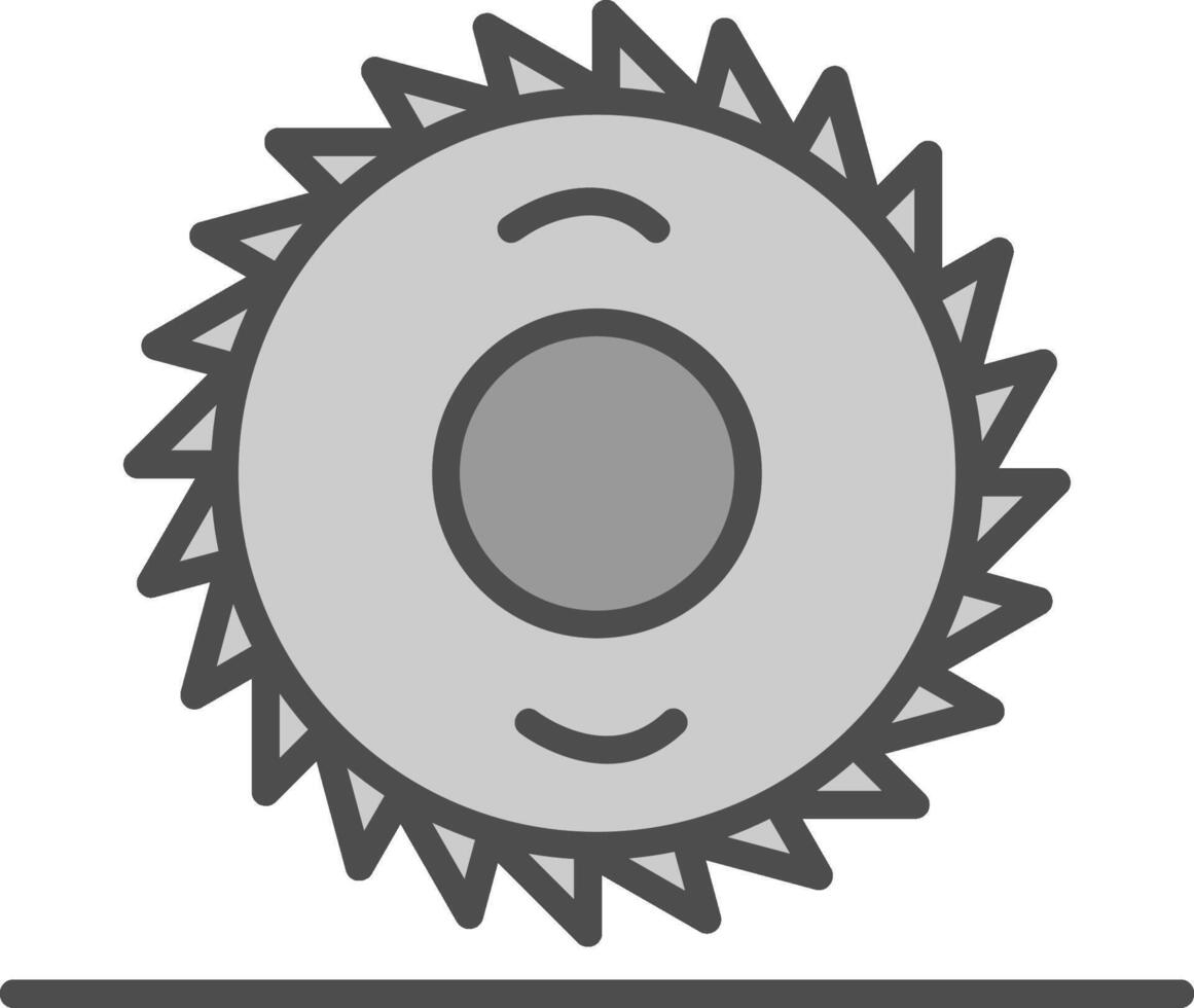 circular Sierra línea lleno escala de grises icono diseño vector