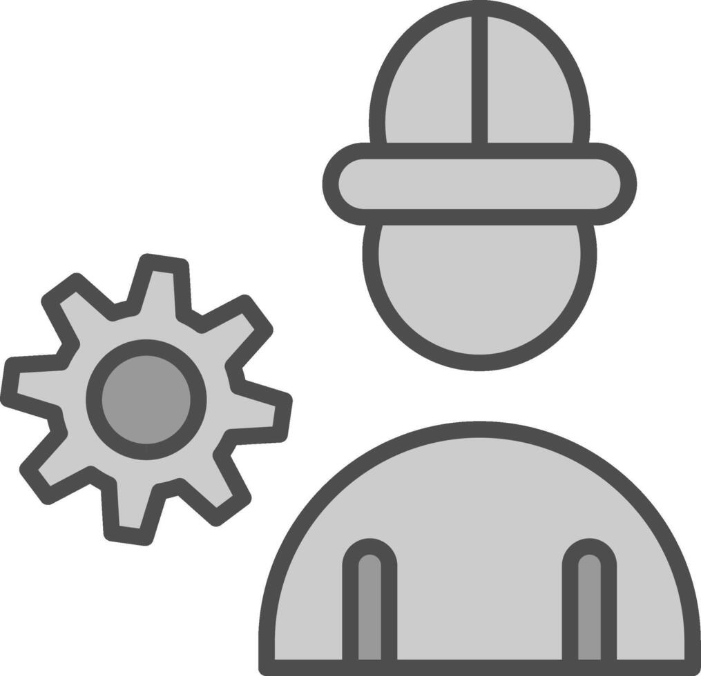 Engineering Line Filled Greyscale Icon Design vector