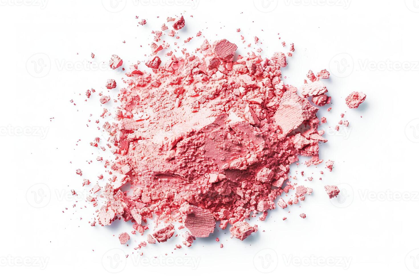 Crushed Pink Blush Makeup Powder Scatter on a White Background photo