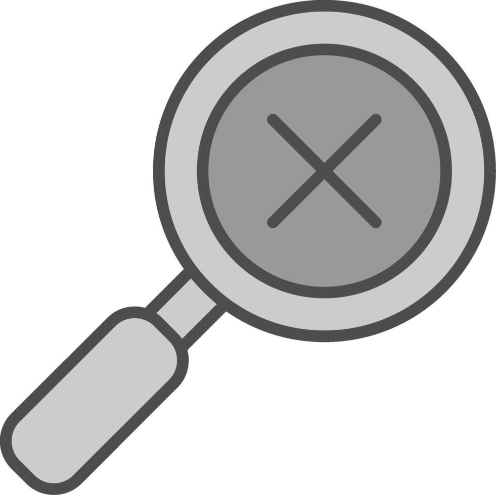 Cross Search Line Filled Greyscale Icon Design vector