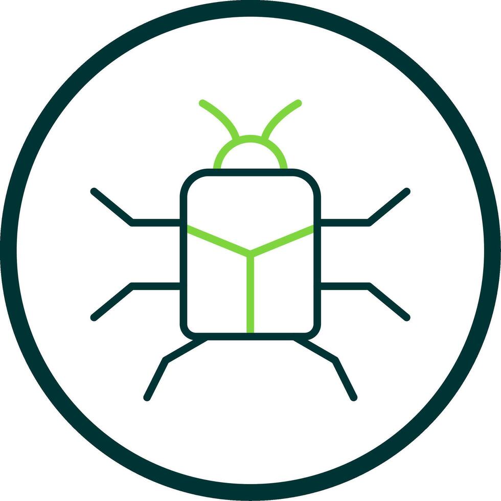 Stag Beetle Line Circle Icon Design vector
