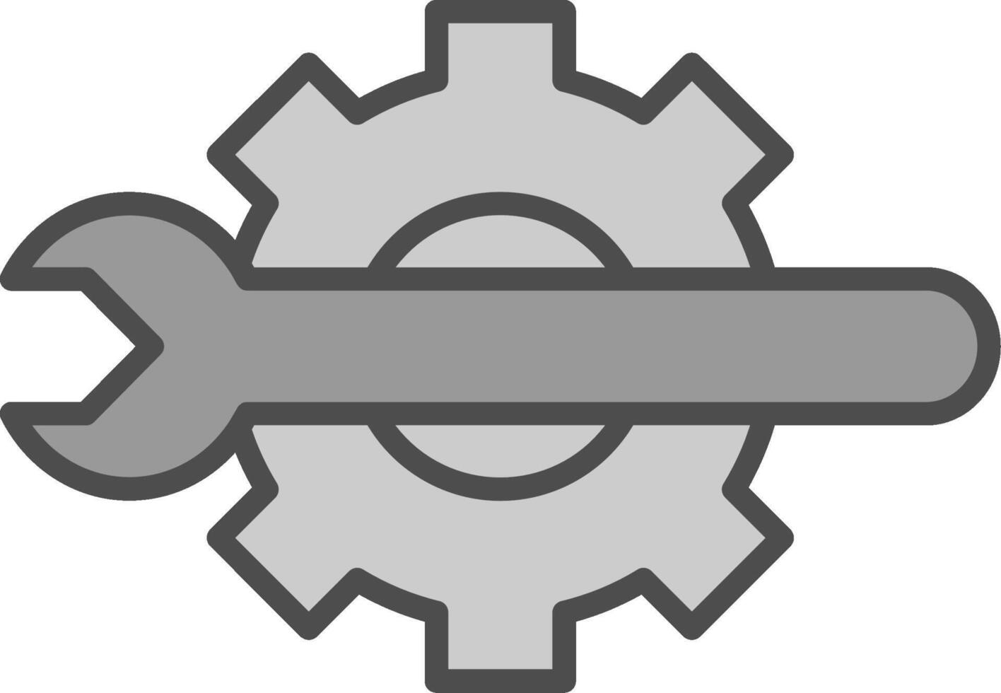 técnico herramientas línea lleno escala de grises icono diseño vector