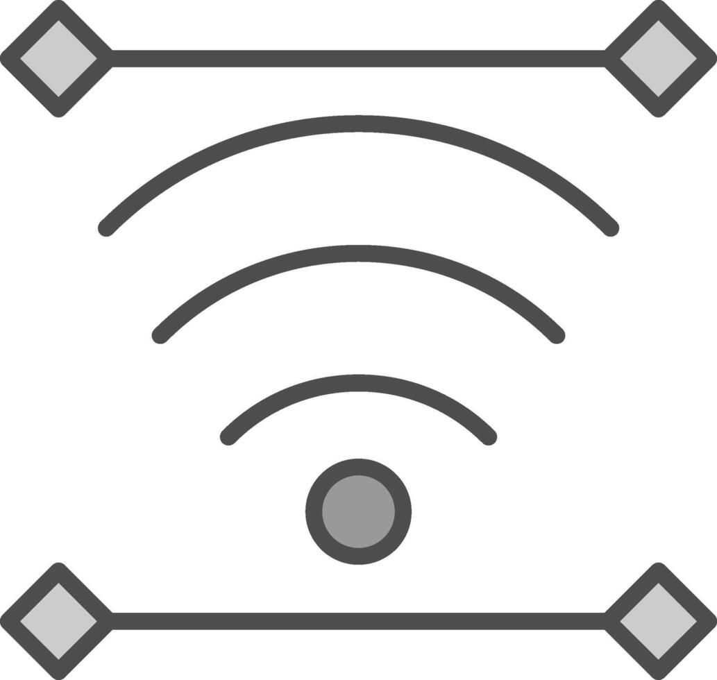 Wireless Line Filled Greyscale Icon Design vector