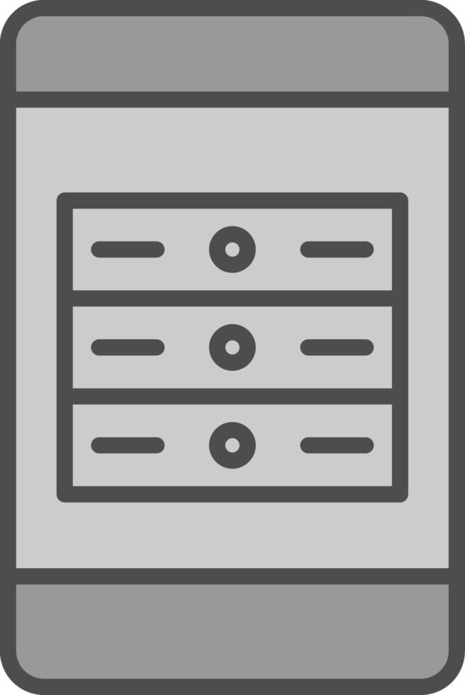 Mobile App Server Line Filled Greyscale Icon Design vector