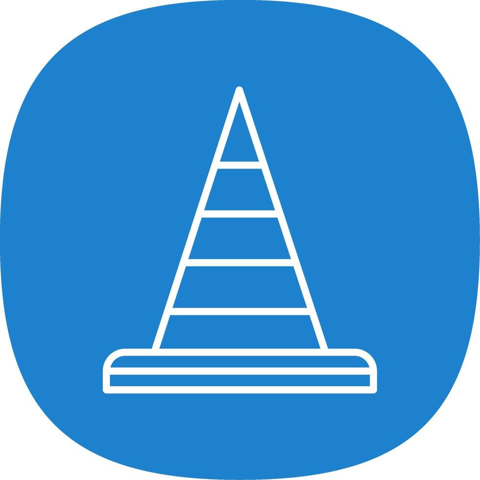 Traffic Cone Line Curve Icon Design vector