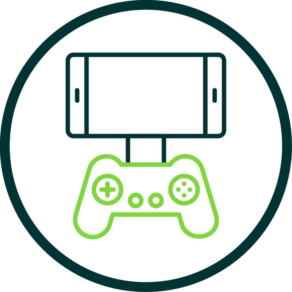 Mobile Game Line Circle Icon Design vector