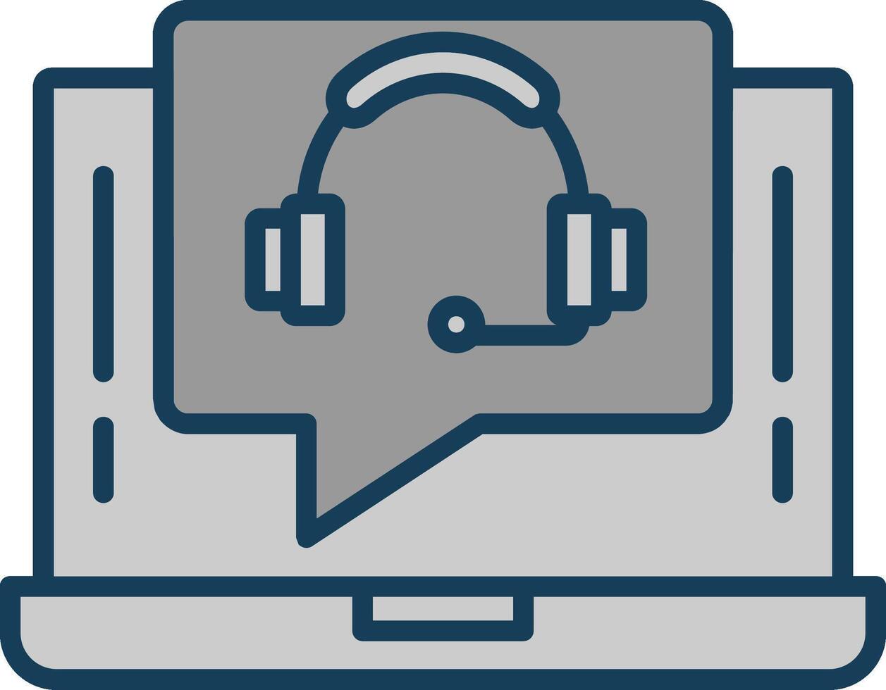 Support Call Line Filled Greyscale Icon Design vector