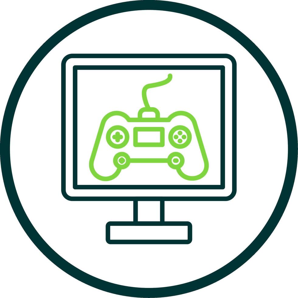 Gaming Line Circle Icon Design vector