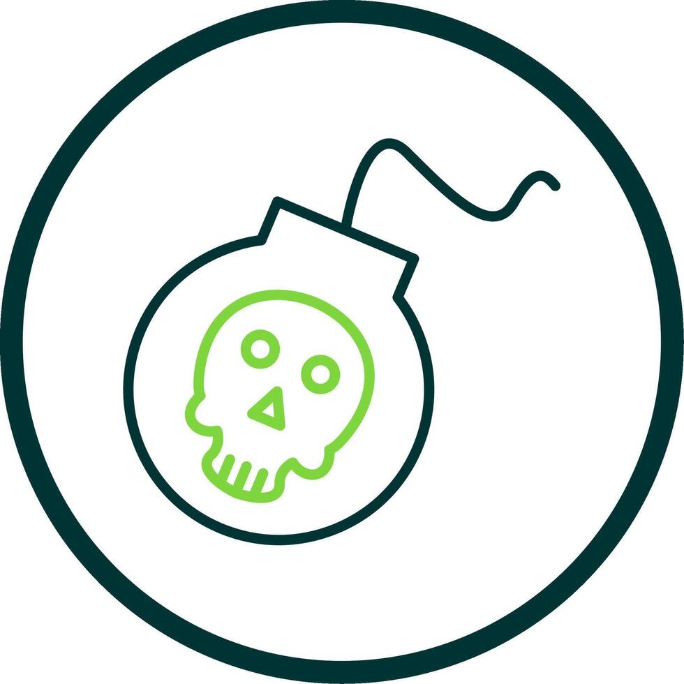 Bomb Line Circle Icon Design vector