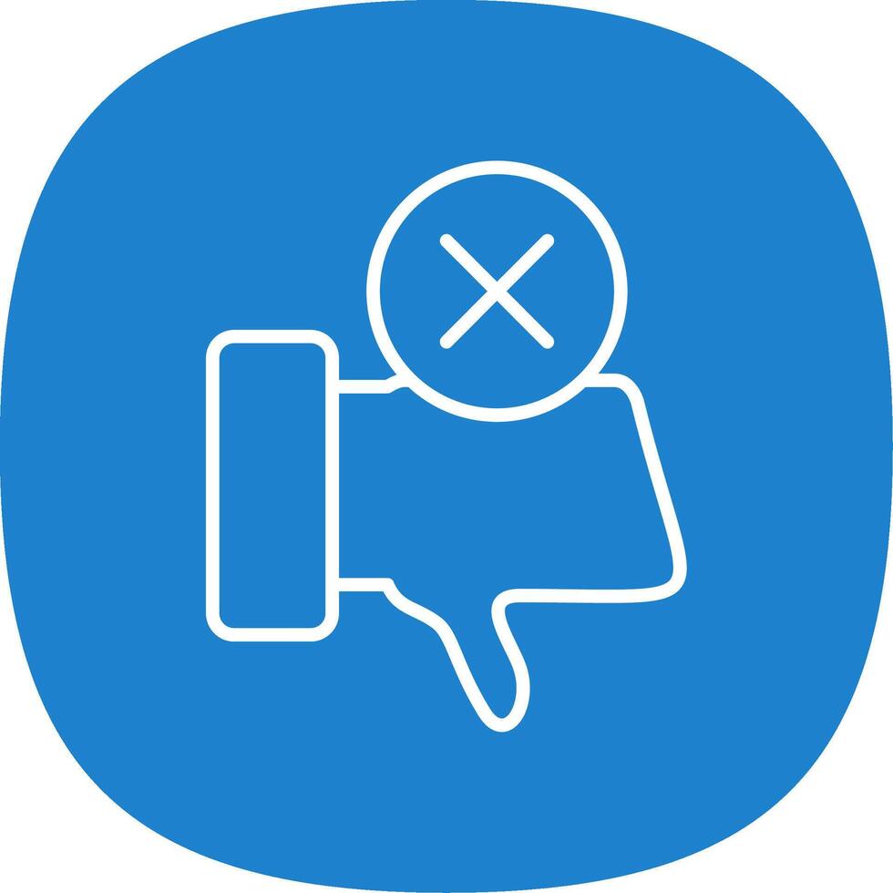 Dislike Line Curve Icon Design vector