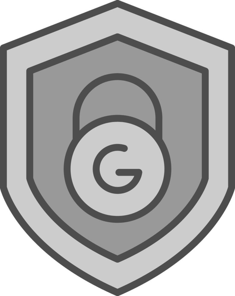 Social Media Security Line Filled Greyscale Icon Design vector