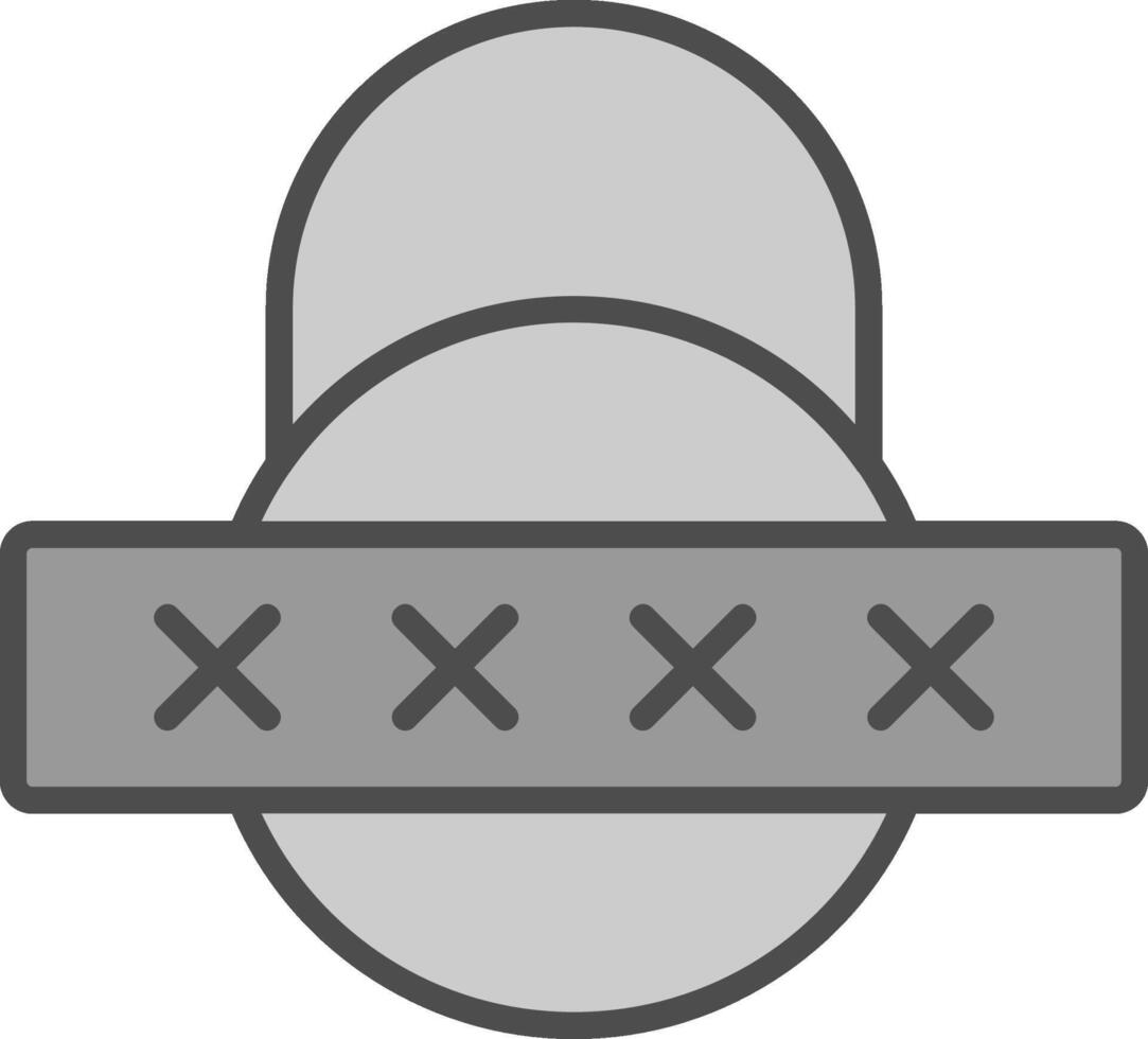 Security Password Line Filled Greyscale Icon Design vector